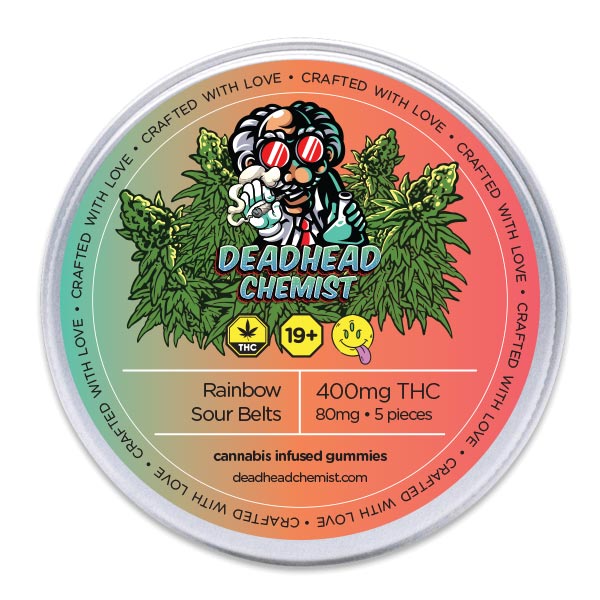 Deadhead Cannabis Gummies Rainbow Sour Belts